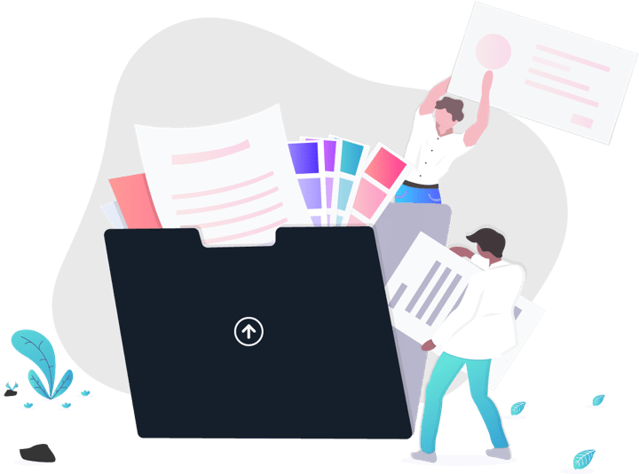 Illustration icone folders and peoples